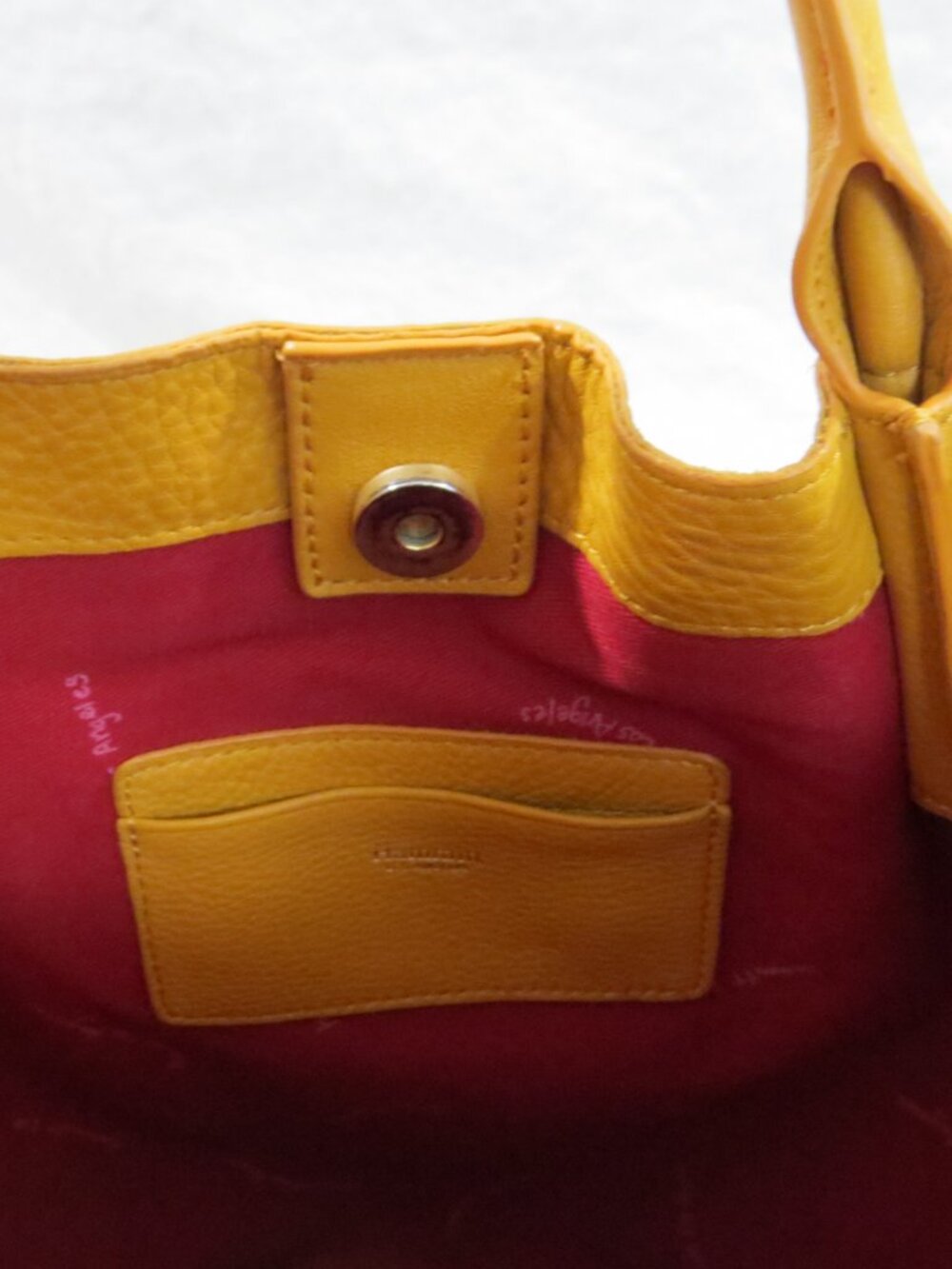 Hammitt Oliver Embossed Leather Tote Bag Yellow Golden Stud Detail, Dust Bag - Picture 8 of 16
